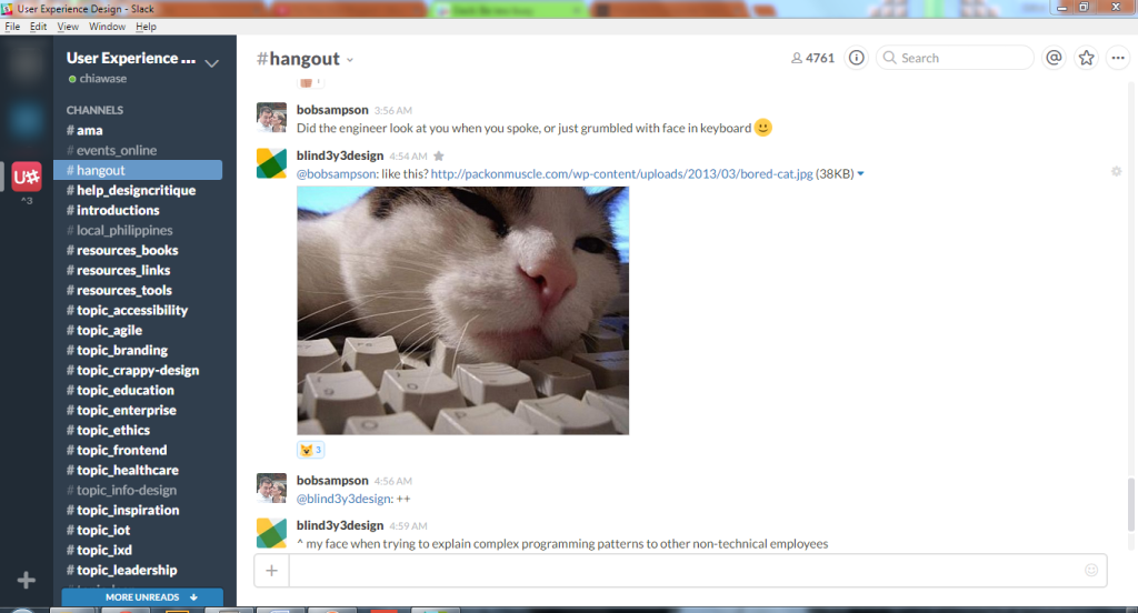 Here's a preview of Slack's interface. Screenshot taken by Chi Señires
