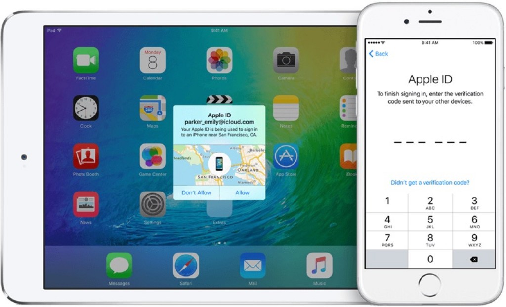 iOS 9 now supports 6-digit passcodes and two-factor authentication. http://www.macrumors.com/roundup/ios-9/